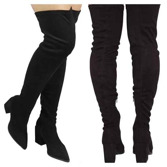 New Womens Over The Knee Platform Boots Multiple Sizes - Picture 2 of 3